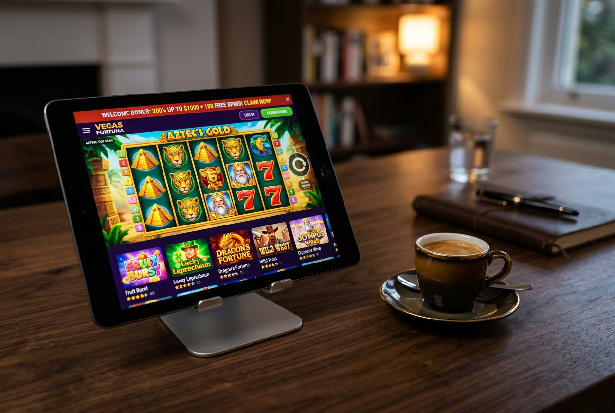Μοντέρνα ψηφιακή διεπαφή online casino σε tablet
